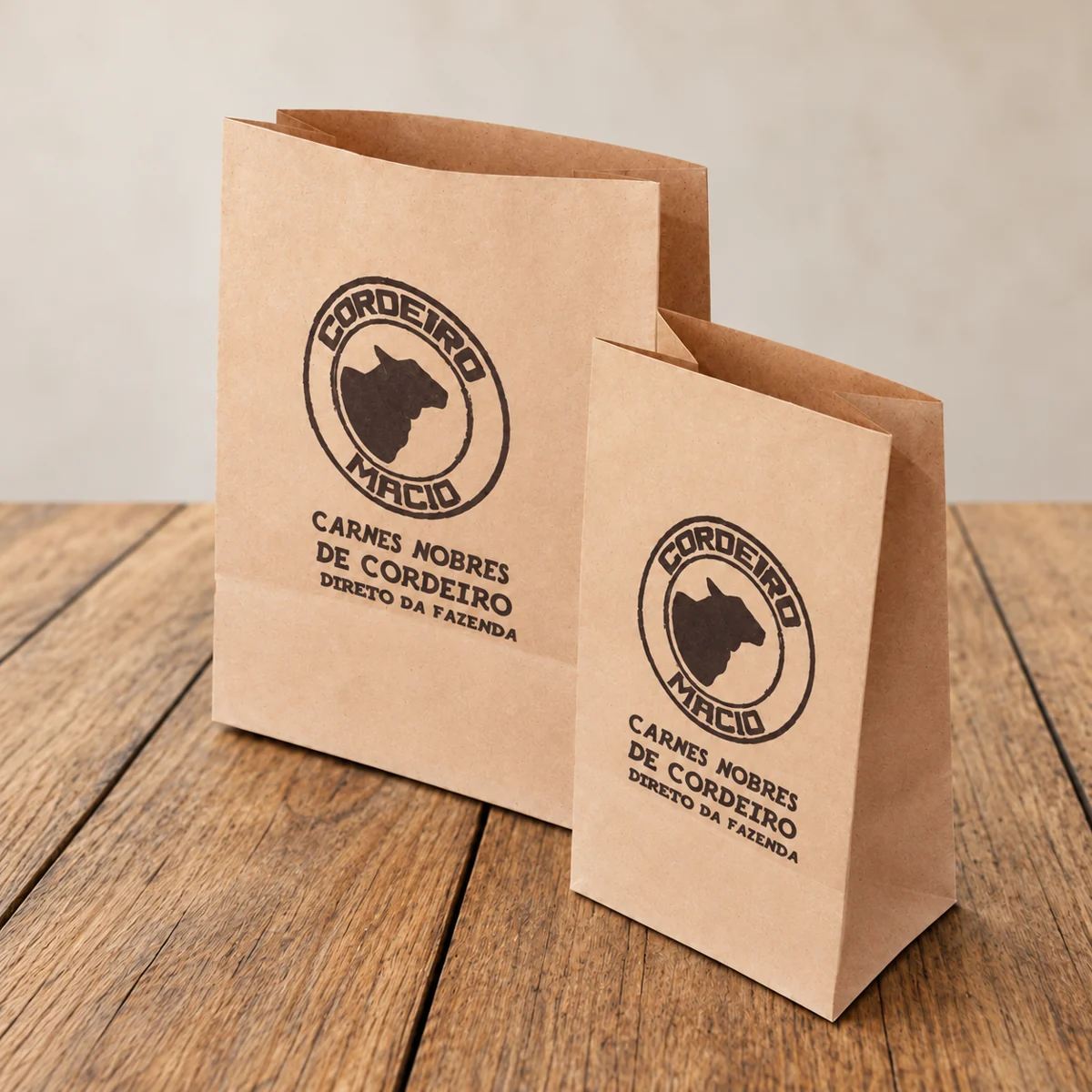 Sacos de papel kraft personalizados para cliente
